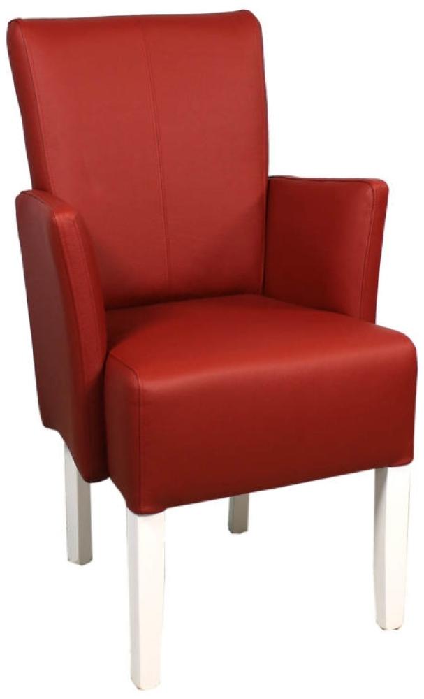 Roter Esszimmer Sessel Leder Bild 1