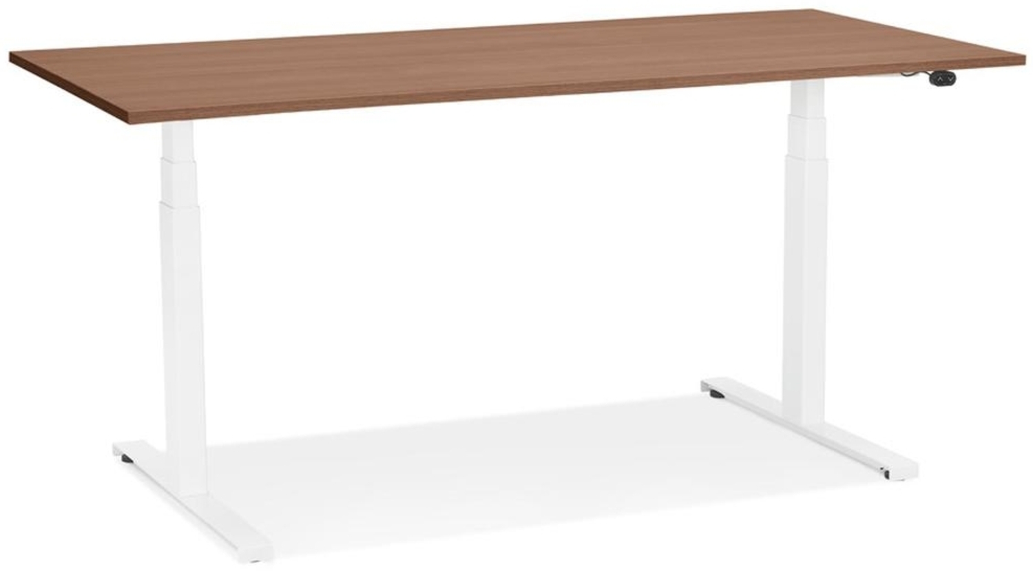 Kadima Design Computertisch elektrisch höhenverstellbar 65-133 cm | 140x70 cm | braun-weiß | Schreibtisch Melaminholz Bild 1