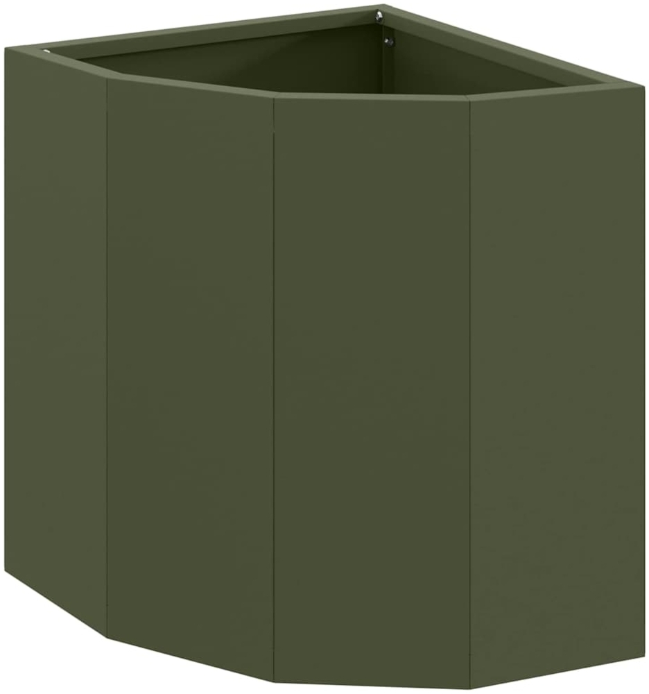 vidaXL Eckpflanzer Olivgrün 30 x 30 x 35 cm Stahl 883657 Bild 1