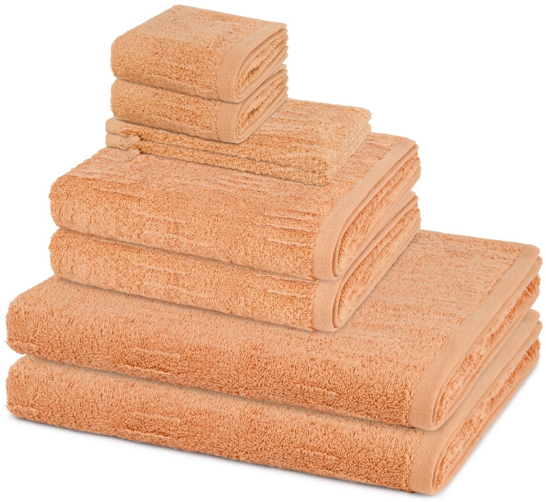 Ross Premium 8 tlg. Frottier-Set - 2 X Handtuch (50 X 100cm), 2 X Duschtuch (70 X 140cm), 2 X Gästetuch (30 X 50cm), 2 X Waschhandschuh (16 X 22cm) - 500 - Caramel Bild 1