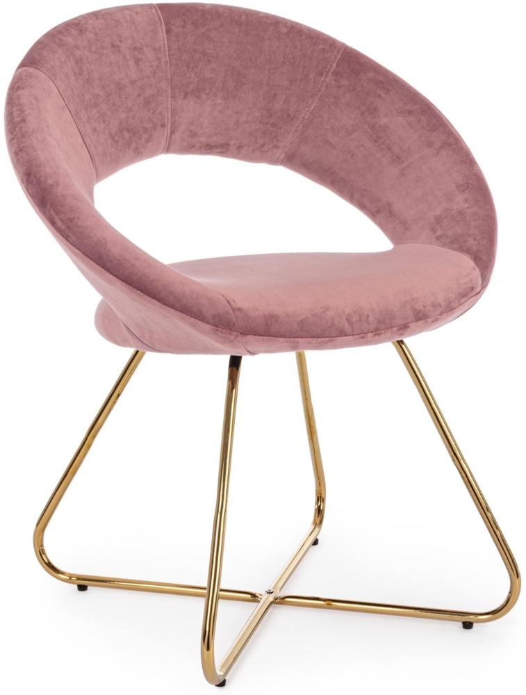 Sessel Vanity aus Samt, Rosa/Gold Bild 1