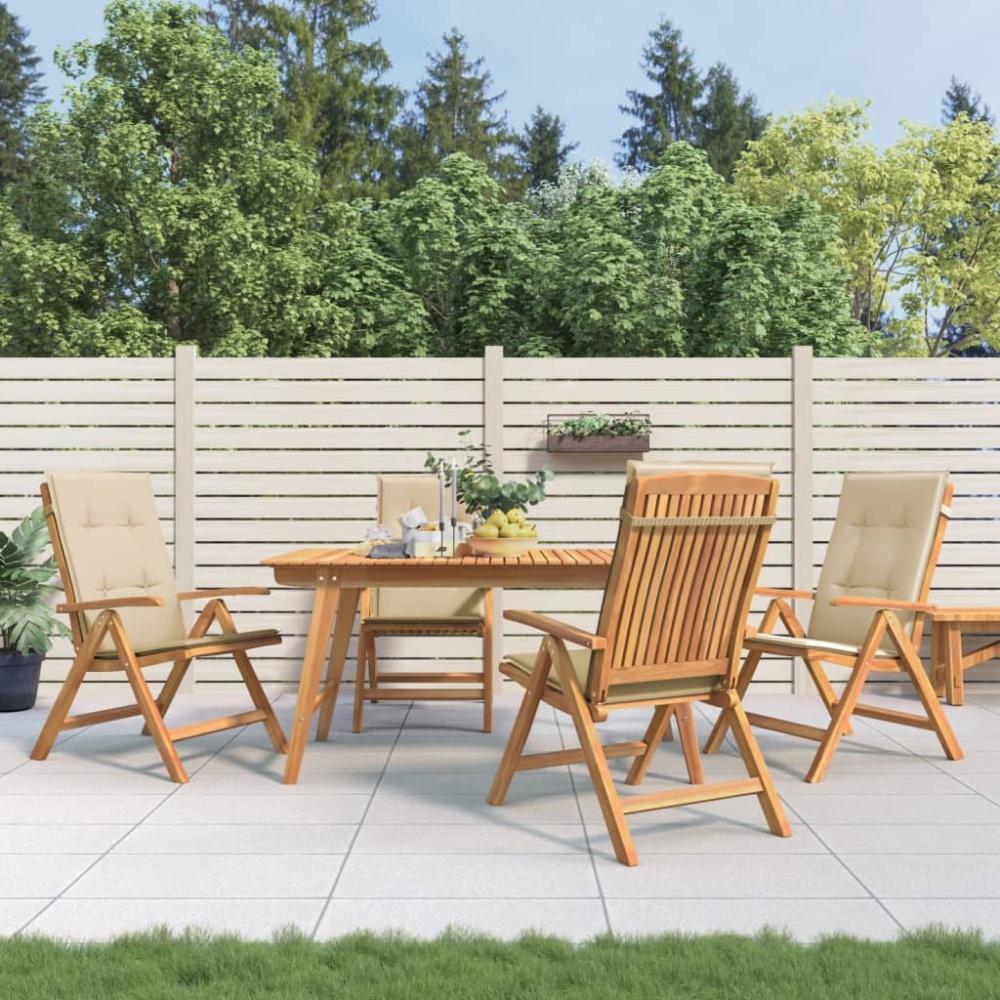 vidaXL Gartenstühle mit Kissen 4 Stk. Massivholz Teak 3196466 Bild 1