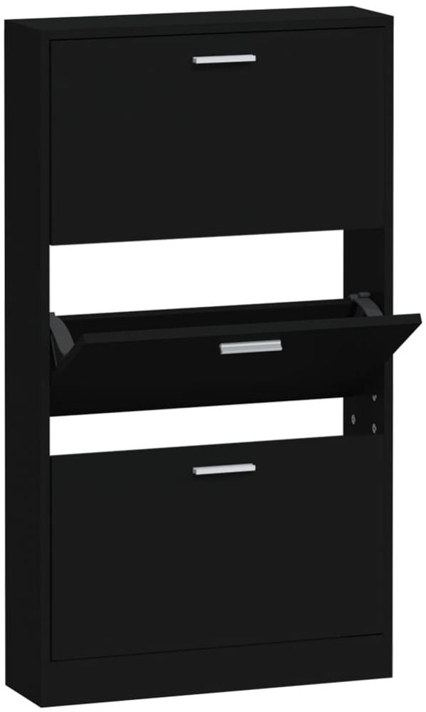 vidaXL Schuhschrank Schwarz 59x17x108 cm Holzwerkstoff 342528 Bild 1