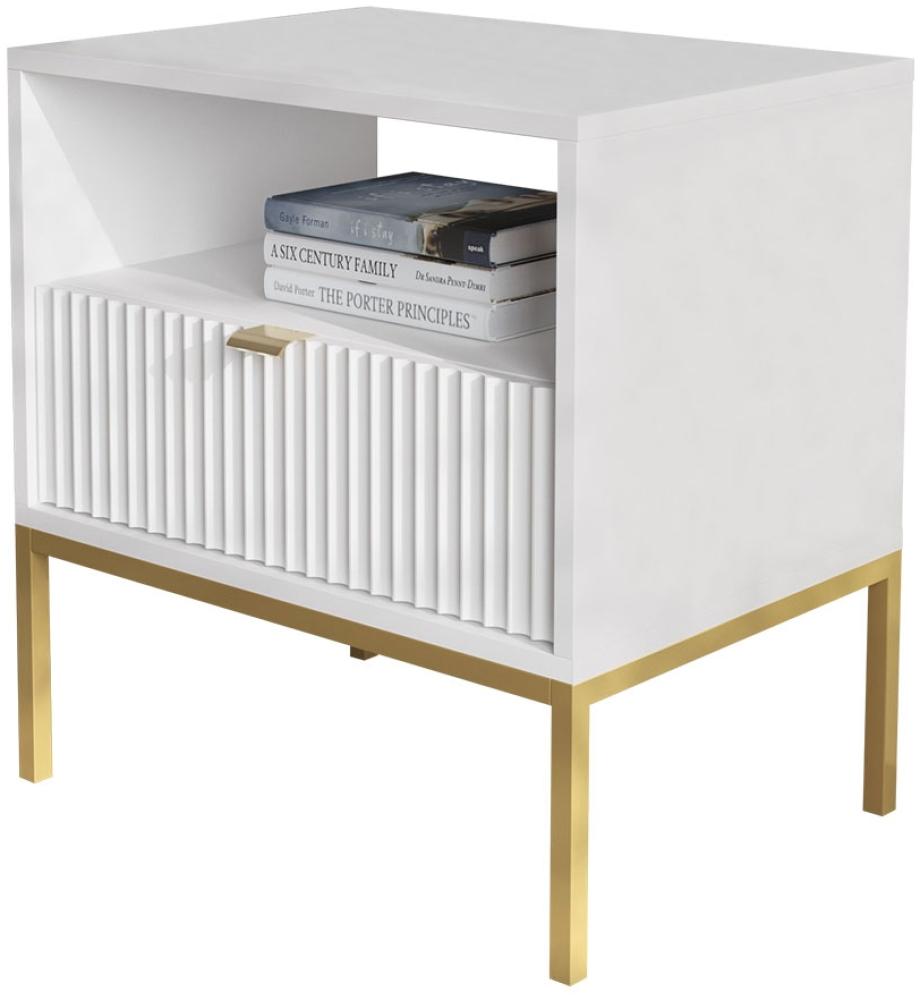 Nachttisch Sivone Gold S54 (Farbe: Weiß) Bild 1