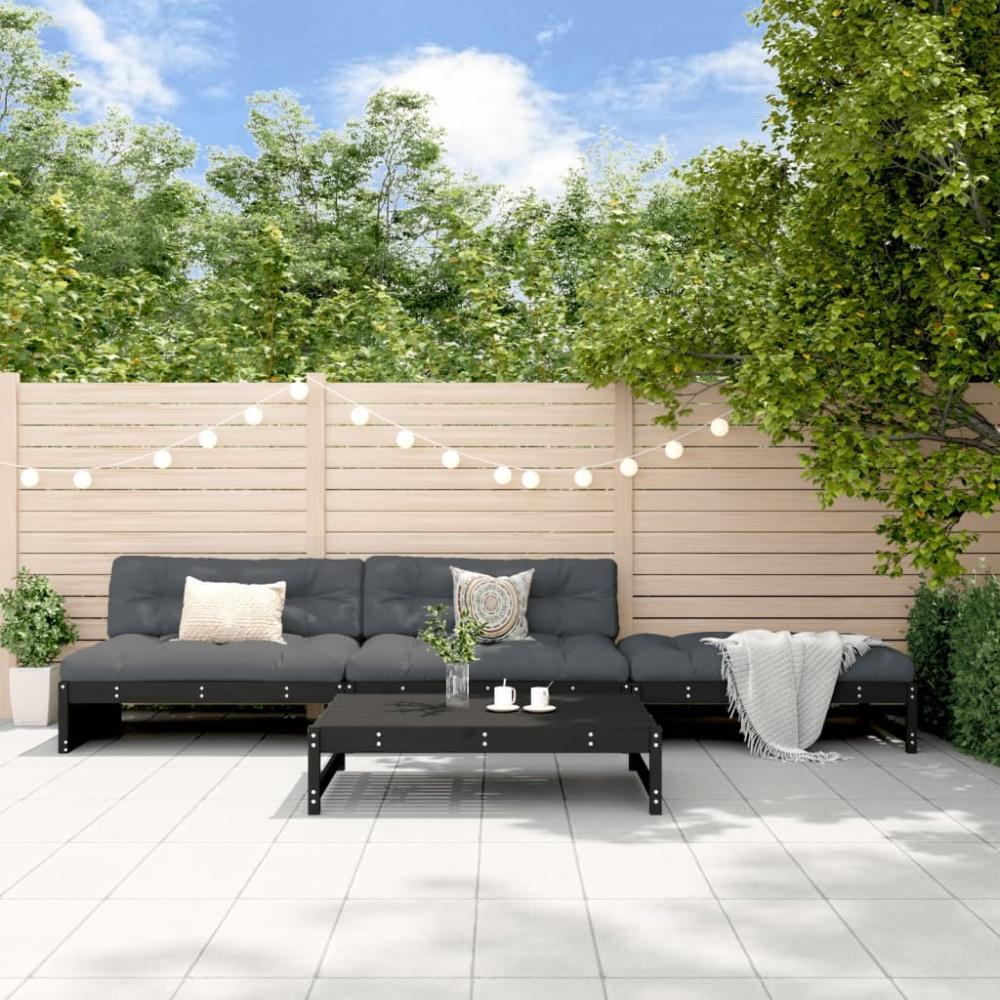 vidaXL 4-tlg. Garten-Lounge-Set Schwarz Massivholz Kiefer Bild 1