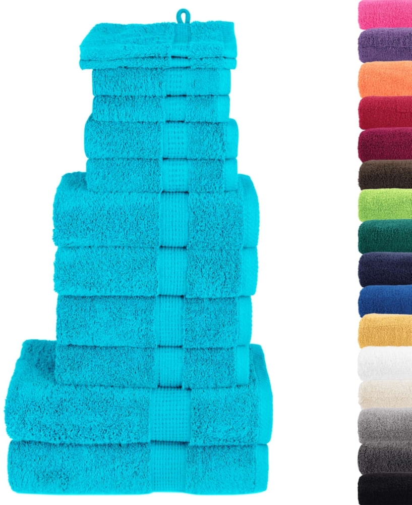 vidaXL 12 tlg. Premium-Handtuch-Set SOLUND Türkis 600 g/m² 137583 Bild 1