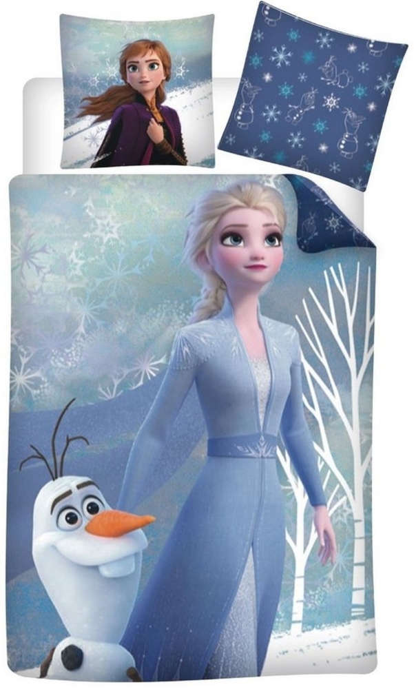 AY!Max Kinderbettwäsche Disney Eiskönigin Elsa Anna Olaf Flanell Bettwäsche Set 135x200 cm Bild 1