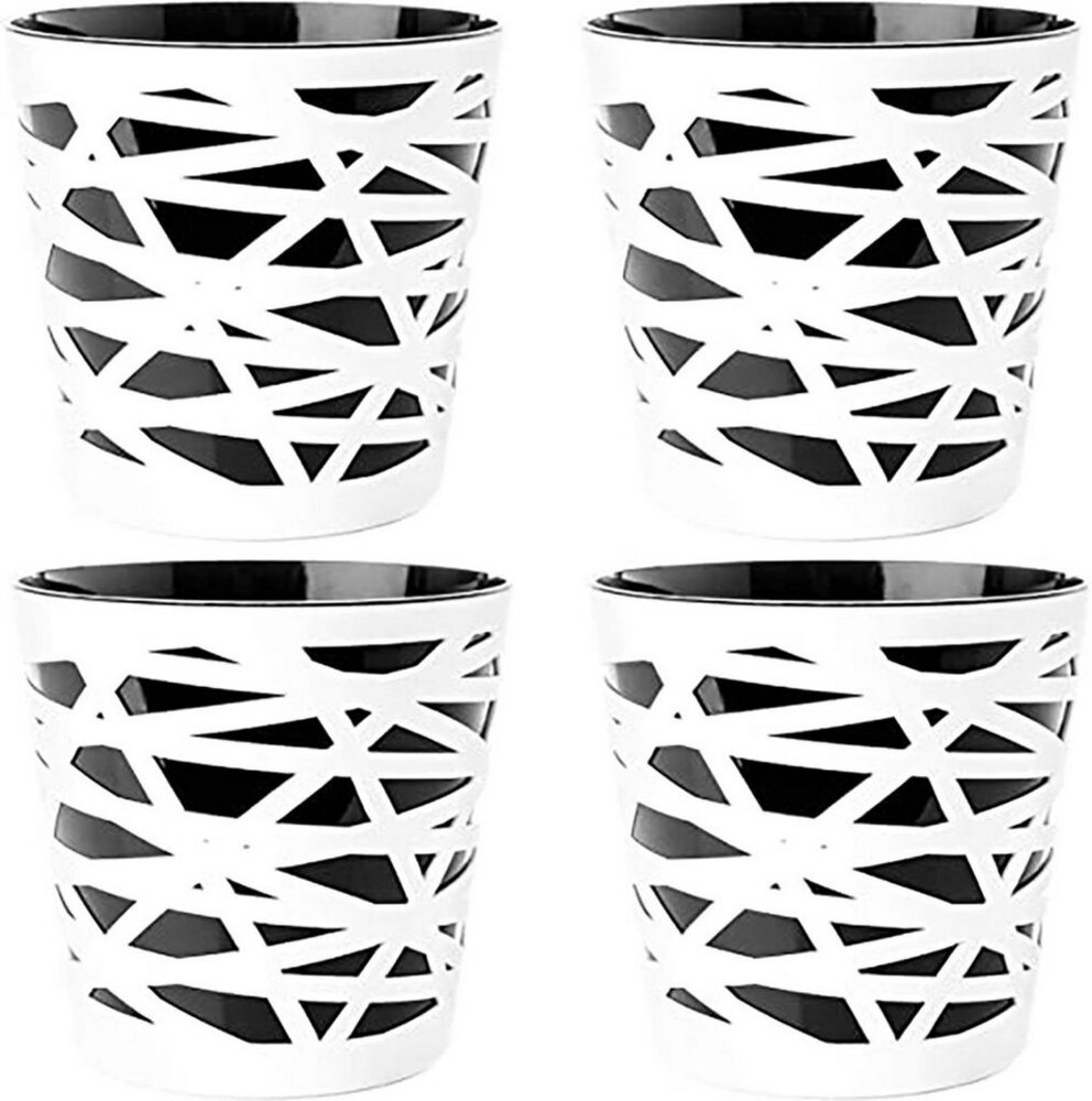 Centi Übertopf Blumentopf Übertopf, 2 in 1, mit herausnehmbarem Einsatz (Spar Set, 4 St, 4er Set), 3D Optik Bild 1