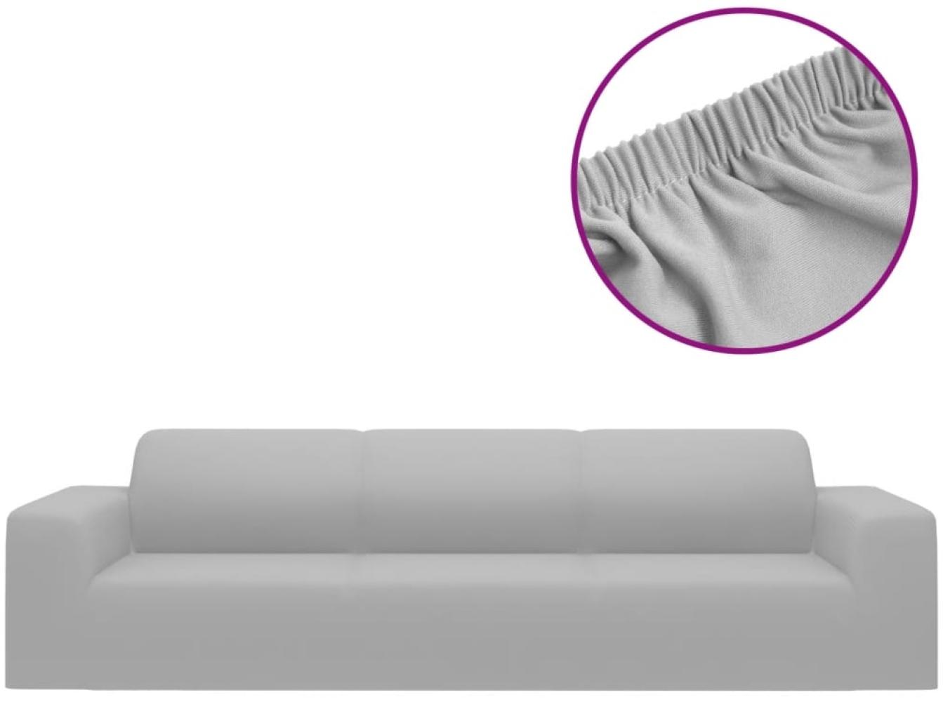 vidaXL Stretch Sofahusse 4-Sitzer Grau Polyester-Jersey 332943 Bild 1