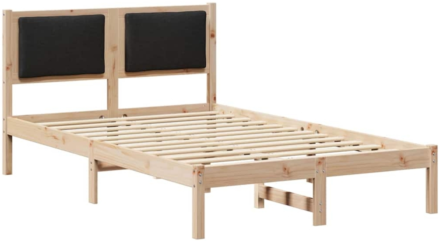vidaXL Bettrahmen Schwarz 120 x 200 cm Massives Kiefernholz 878121 Bild 1