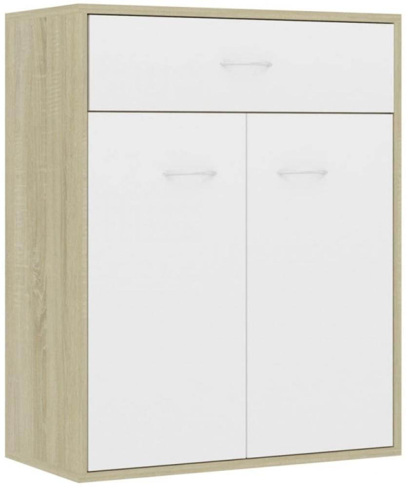 vidaXL Sideboard Weiß und Sonoma-Eiche 60×30×75 cm Spanplatte [800716] Bild 1