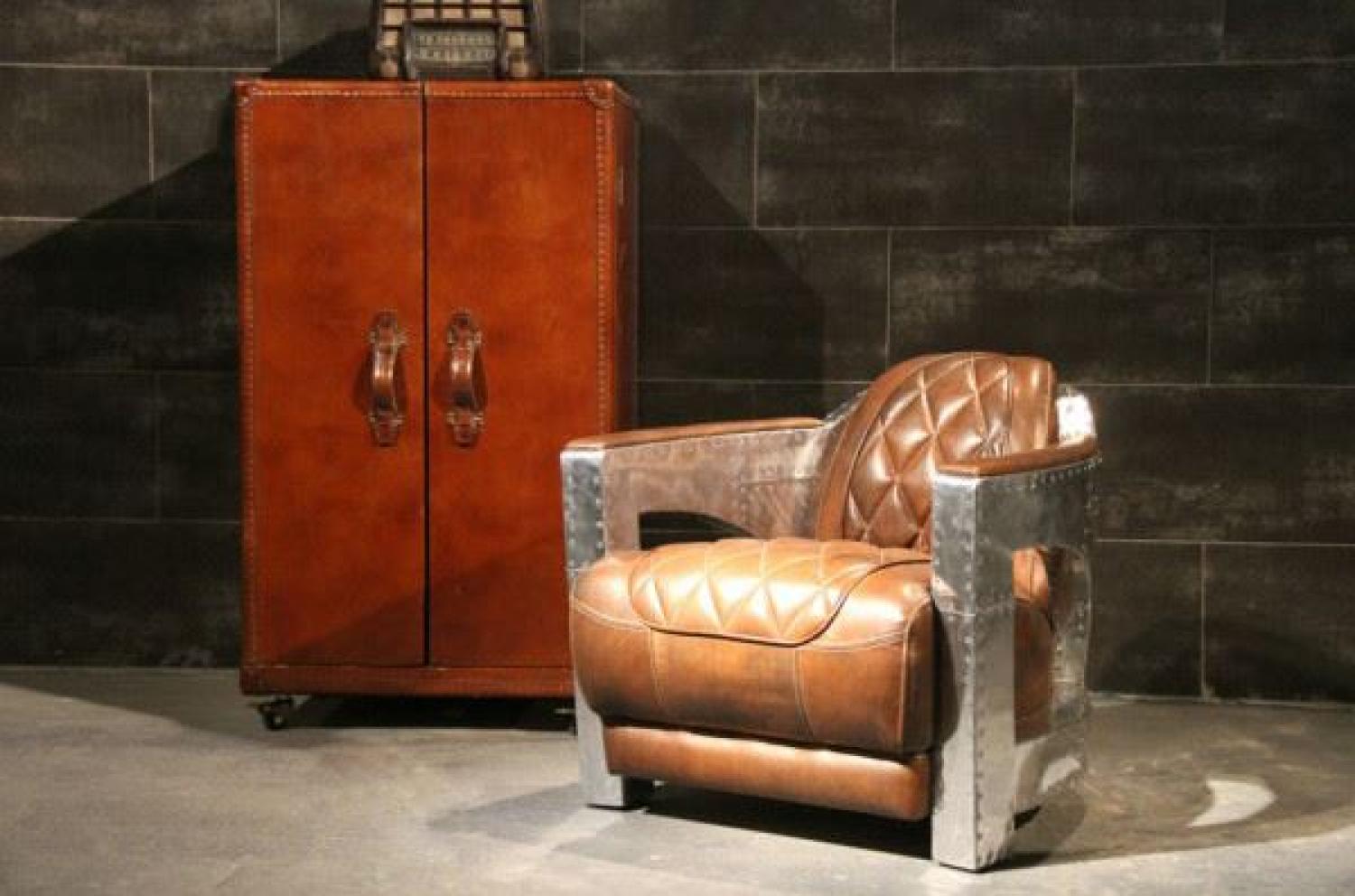 Clubsessel Nash Leder Aluminium "Montaigne-Brown" Bild 1