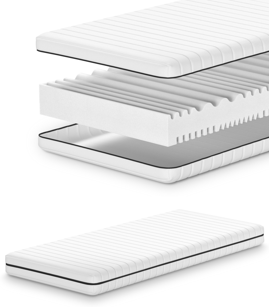 Kaltschaummatratze 2in1 Härtegrad - Matratze H2 H3 - 7 Liegezonen für mehr Liegekomfort, Matratze pflegeleicht, Matratze 100x190 Bild 1