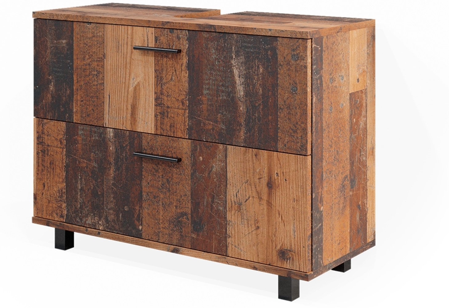 Waschbeckenunterschrank Ilias Eiche rustikal 80 x 60.8 cm mit 2 Schubladen Vicco Bild 1