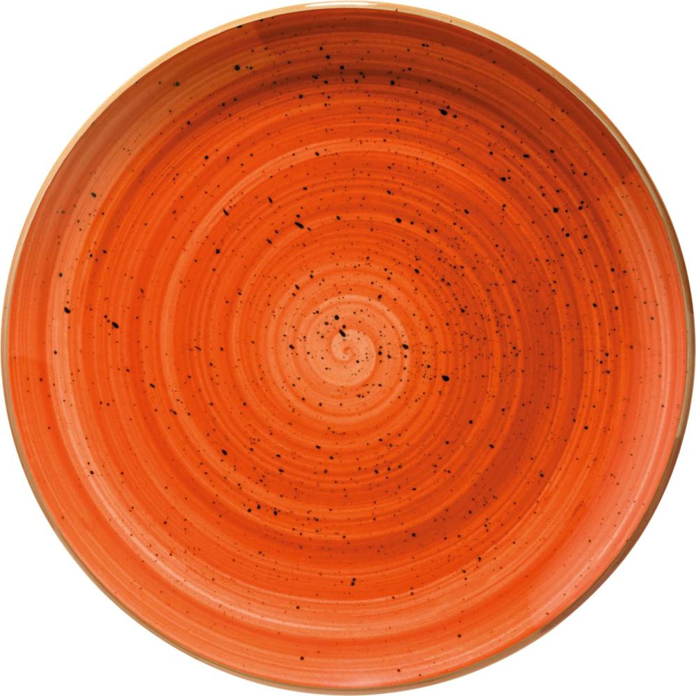 6x Speiseteller flacher Teller rund Tafelgeschirr Porzellan Orange Creme Bonna Aura Terracotta Gourmet 30cm Bild 1