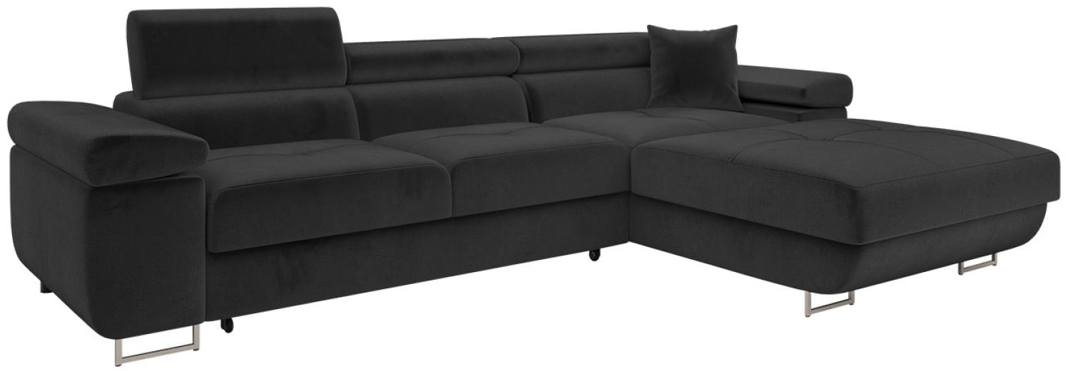 Ecksofa Torezio Mini mit Bettkasten, Schlaffunktion und Einstellbare Kopfstützen (Farbe: Manila 18, Seite: Rechts) Bild 1