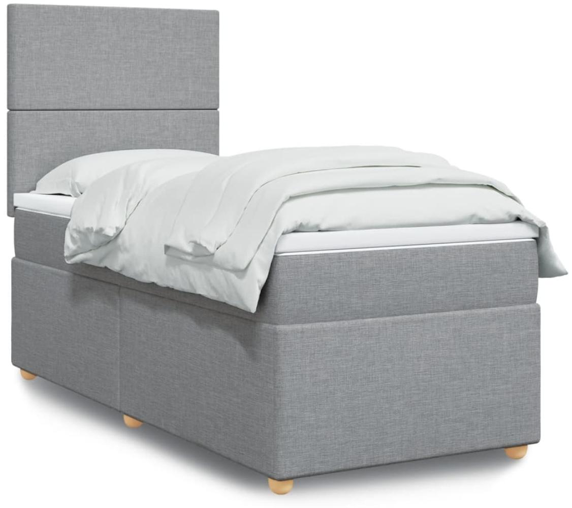 vidaXL Boxspringbett mit Matratze Hellgrau 80x200 cm Stoff 3293400 Bild 1