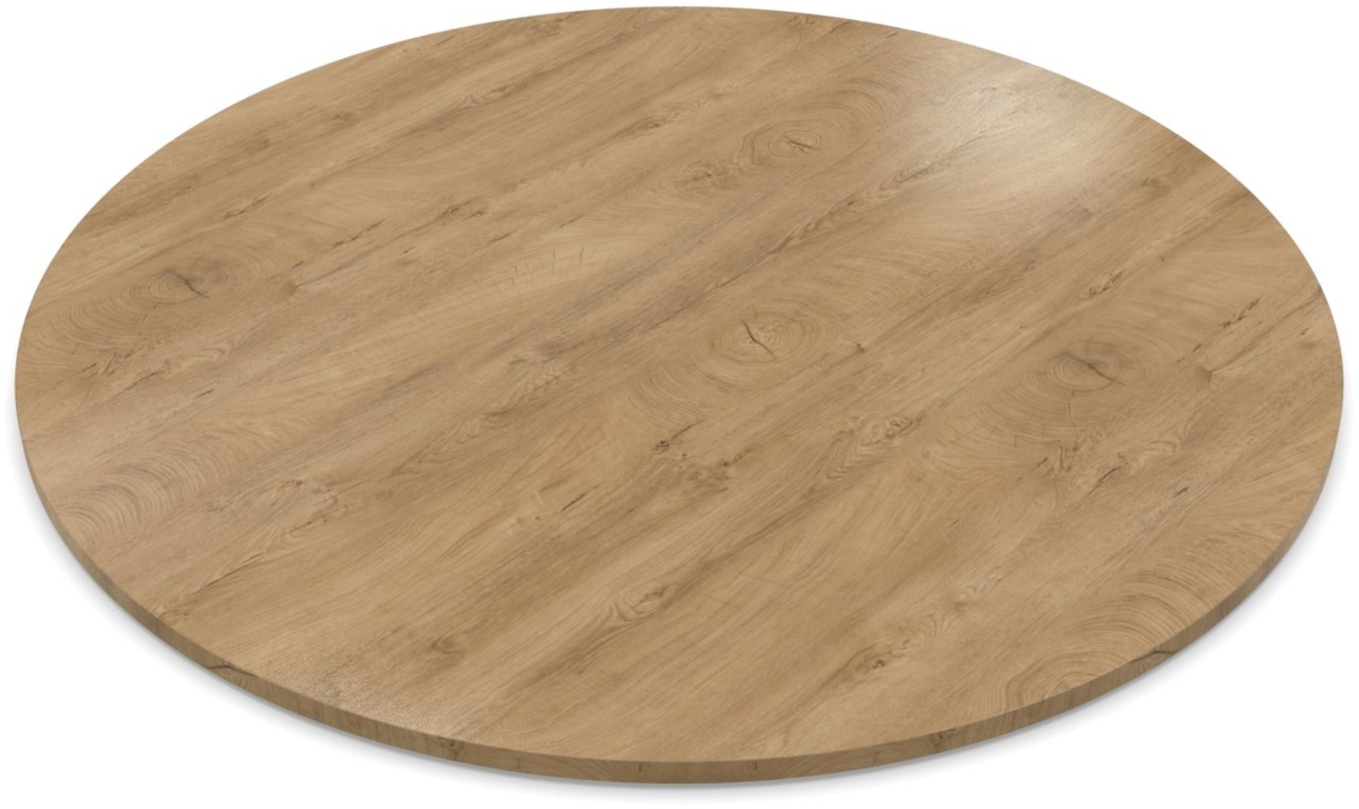 Dekor Spanplatte 19mm Tischplatte rund melaminharzbeschichtet Eiche ENDgrain Classic mit ABS Kante - Größe 60 x 60 cm - Höhe 1,9 cm - Farbe Eiche ENDgrain Classic Bild 1