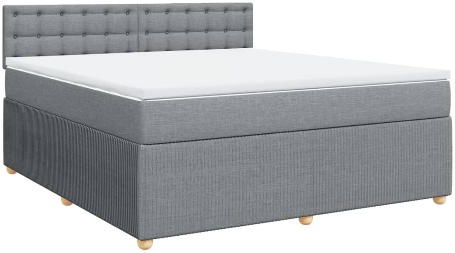 vidaXL Boxspringbett mit Matratze Hellgrau 180x200 cm Stoff 3287549 Bild 1