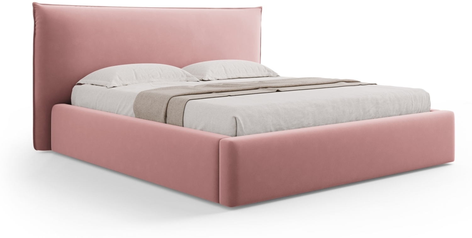 Micadoni Bett Kaelle Samtstoff Rosa 140x200 Bild 1