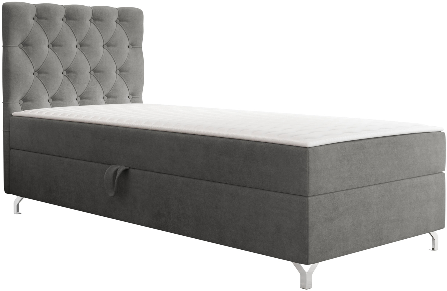 mirjan24 Boxspringbett mit H3-Matratze Cylio I (Manila Seite: Links), grau, 90x200 cm Bild 1