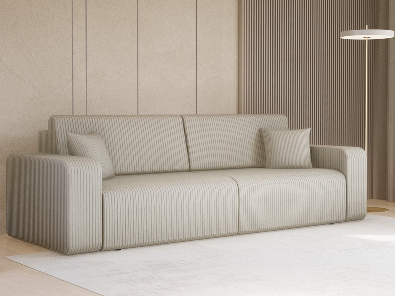 Compleo Schlafsofa Cordstoff LAGA, beweglicher Kissen, mit Bettkasten, Modern Wohnzimmer Bild 1