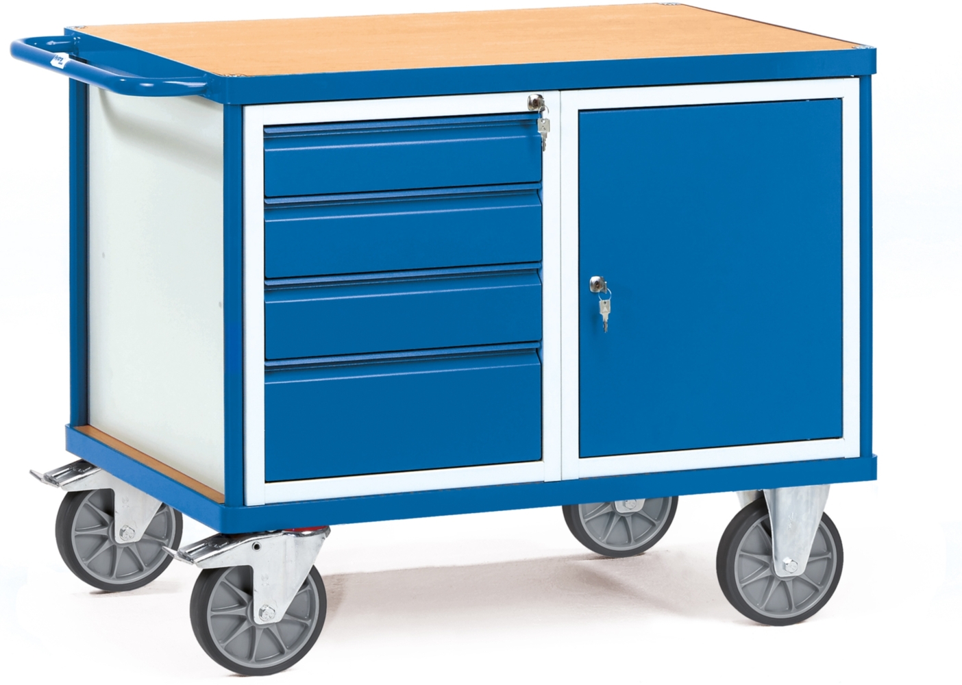 Fetra schwerer Werkstattwagen mit Schrank und 4 Schubladen Bild 1