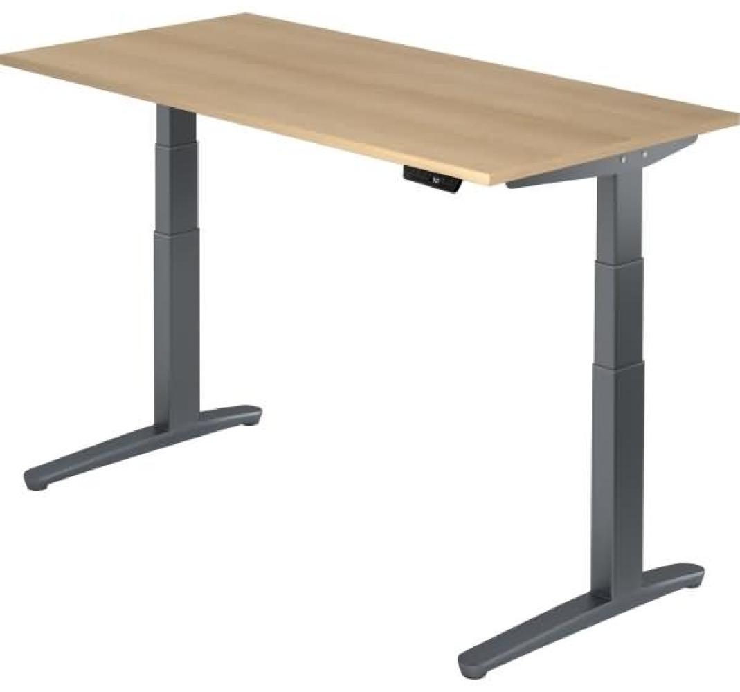 'XBHM16' Sitz-Steh-Schreibtisch elektrisch 160x80 cm Eiche Graphit Bild 1