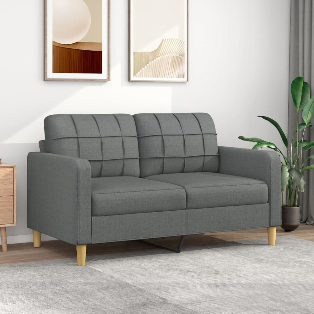 vidaXL 2-Sitzer-Sofa Dunkelgrau 140 cm Stoff 359092 Bild 1