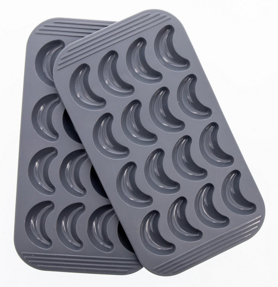 Coolinato Backform Coolinato Silikon Vanillekipferl Set 2tlg. GRAU, inkl. Teigschaber Bild 1