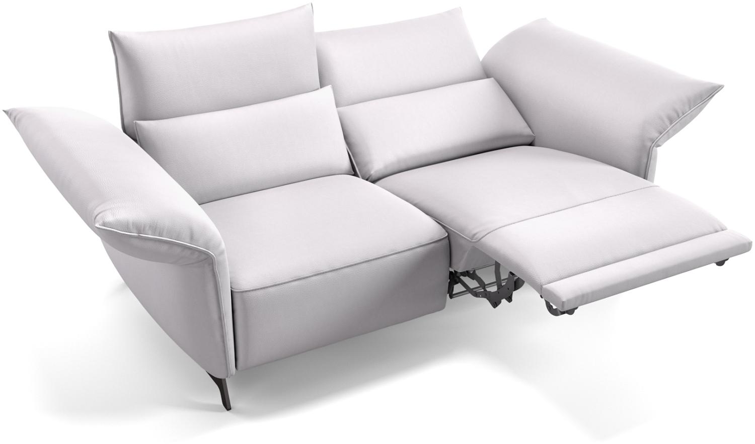 Sofanella Zweisitzer CUNEO Designercouch Leder Sofa in Weiß Bild 1