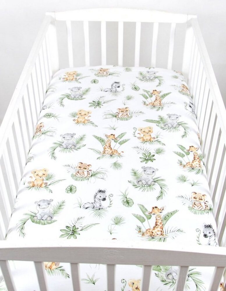 BabyLux Spannbettlaken SPANNBETTLAKEN 70x140 Spannbetttuch Baumwolle Kinder Baby Babybett, 124. Africa_Tiere Bild 1
