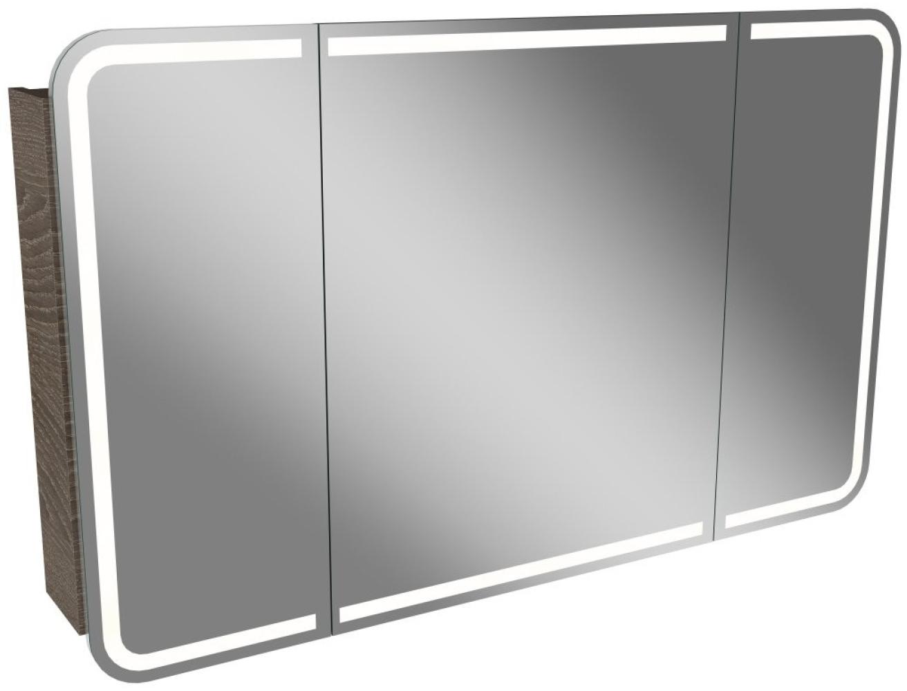 Lanzet M9 Spiegelschrank 120 cm mit umlaufender LED-Beleuchtung, Dunkelbraun Bild 1