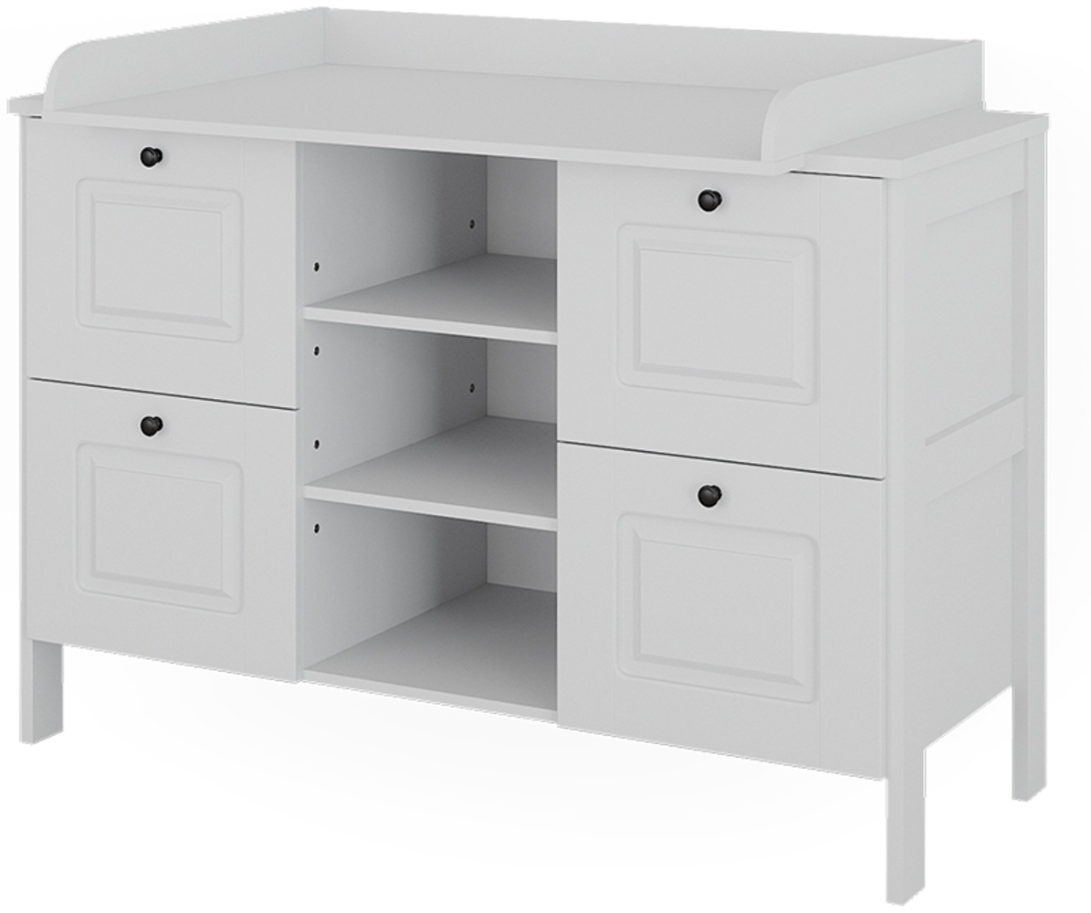 Wickelkommode Ajaton Weiß 133 x 98.4 cm mit 4 Schubladen Vitalispa Bild 1