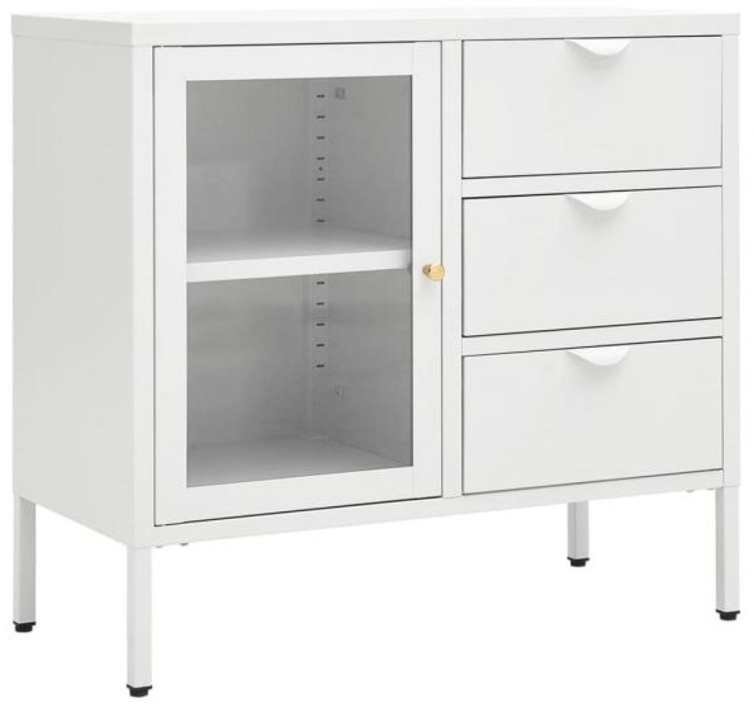 vidaXL Sideboard Weiß 75x35x70 cm Stahl und Hartglas 336074 Bild 1