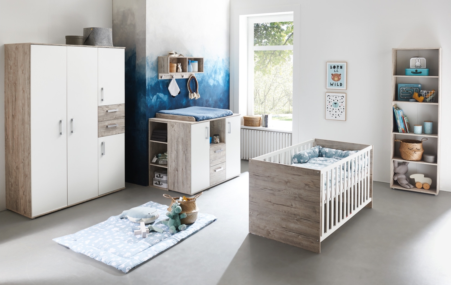 Babymöbel-Megaset »Bente« 7-teilig, Eiche Sand / Weiß, Arthur Berndt Bild 1