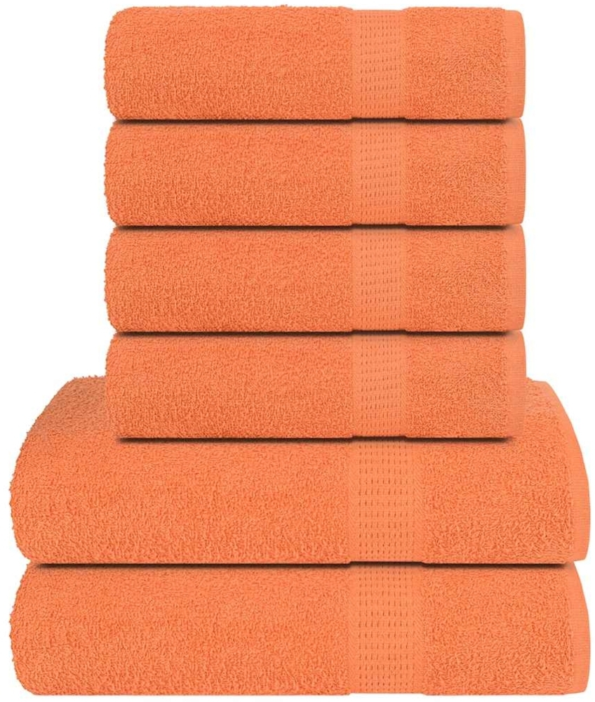 vidaXL 6-tlg. Handtuch-Set Orange 360 g/m² 100% Baumwolle 137088 Bild 1