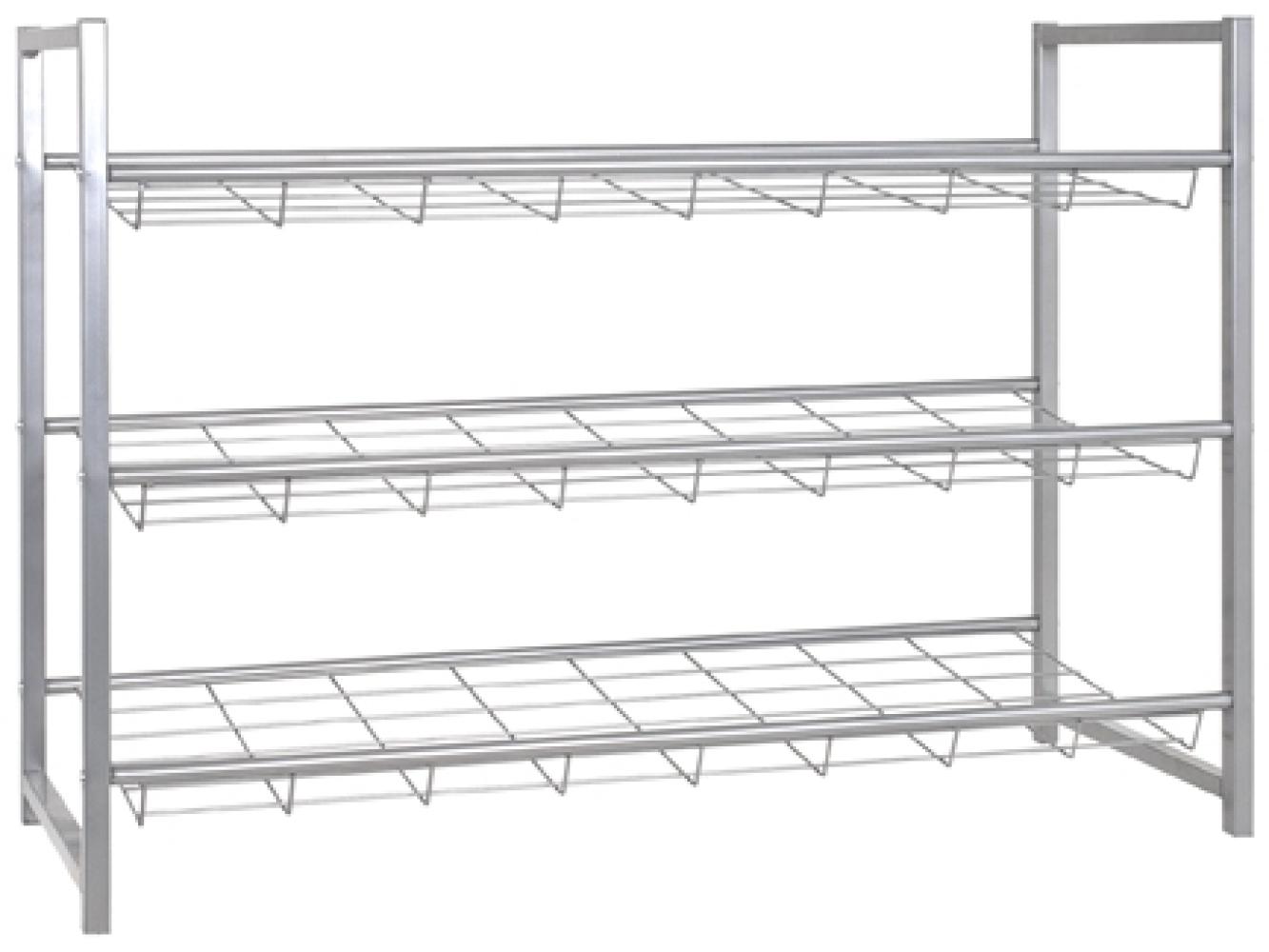 Regal >Jasper 3< in alu aus Stahlrohr - 80x60x30cm (BxHxT) Bild 1