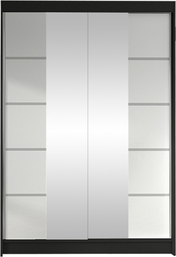 Kleiderschrank Lino V, ohne Beleuchtung, Farbe: Schwarz / Weiß Bild 1