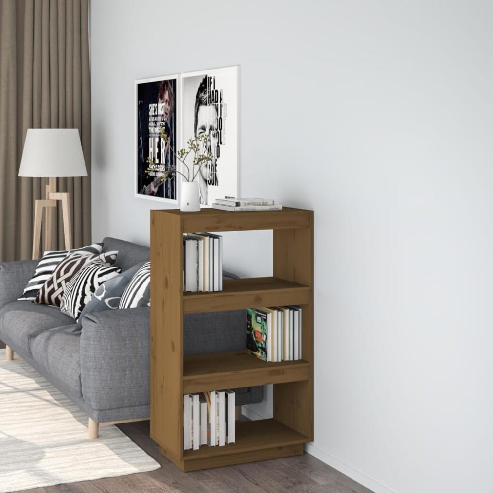 vidaXL Bücherregal/Raumteiler Honigbraun 60 x 35 x 103 Massivholz Kiefer 810867 Bild 1