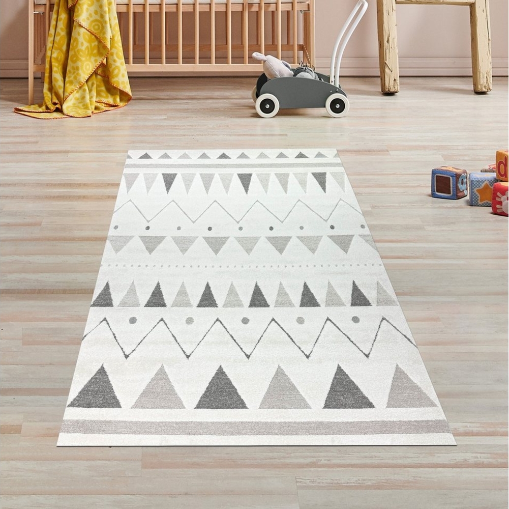 TeppichHome24 Teppich Teppich Spielezimmer Kinderzimmer 3d-Effekt Muster Creme, rechteckig Bild 1