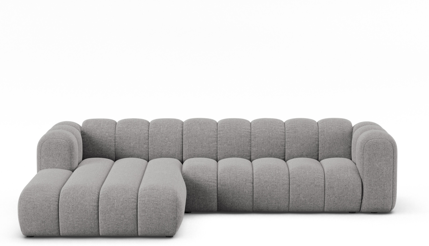 Micadoni Modulares Ecksofa Lupine 4-Sitzer Links Chenille Eden Hellgrau Bild 1