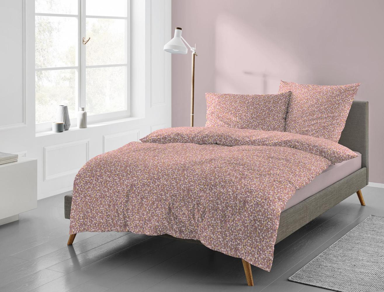 Irisette Edel-Flanell Bettwäsche Set Bettwäsche 2 teilig Bettbezug 155 x 200 cm Kopfkissenbezug 80 x 80 cm Nubis 8318-99 mauve Bild 1