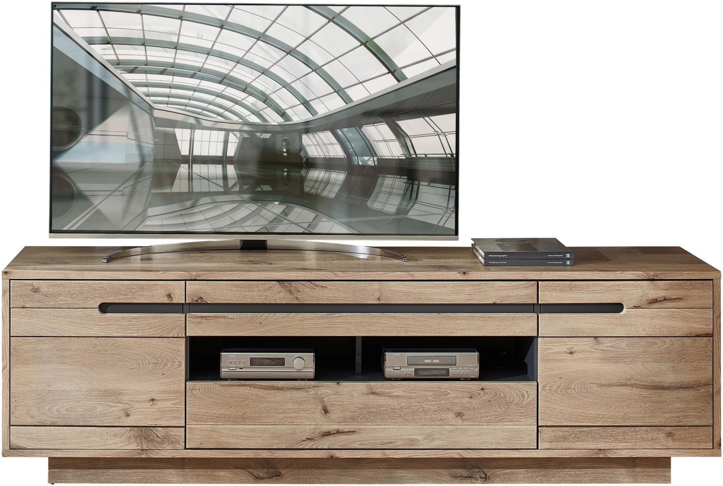 TV-Board >Bellano< in Viking Oak Dekor, MDF, Spannplatte - 205x63x44cm (BxHxT) Bild 1