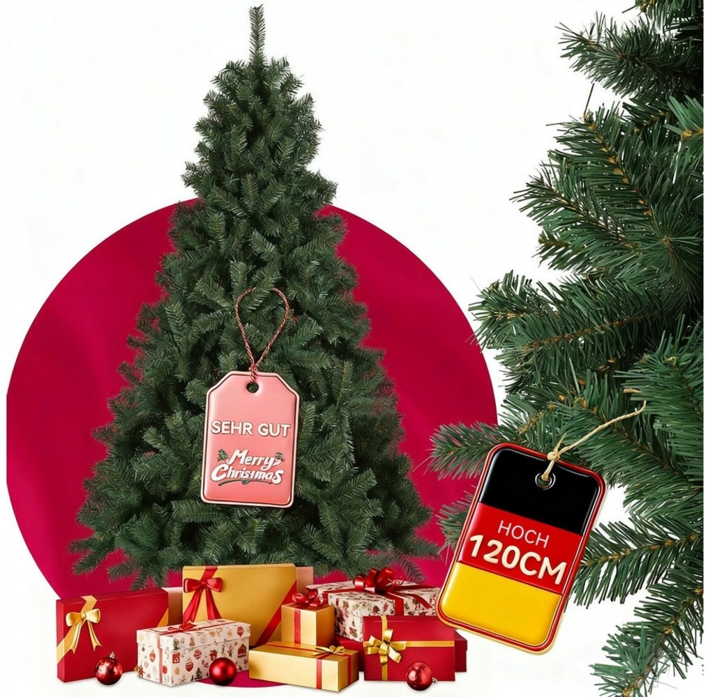 oyajia Künstlicher Weihnachtsbaum Künstlicher Weihnachtsbaum mit Metallständer,Naturgetreu,dichte Zweige, Christbaum Künstlich, Schwer Entflammbarer,Tannenbaum Künstlich mit Grünem Stamm, 400 Zweige Bild 1