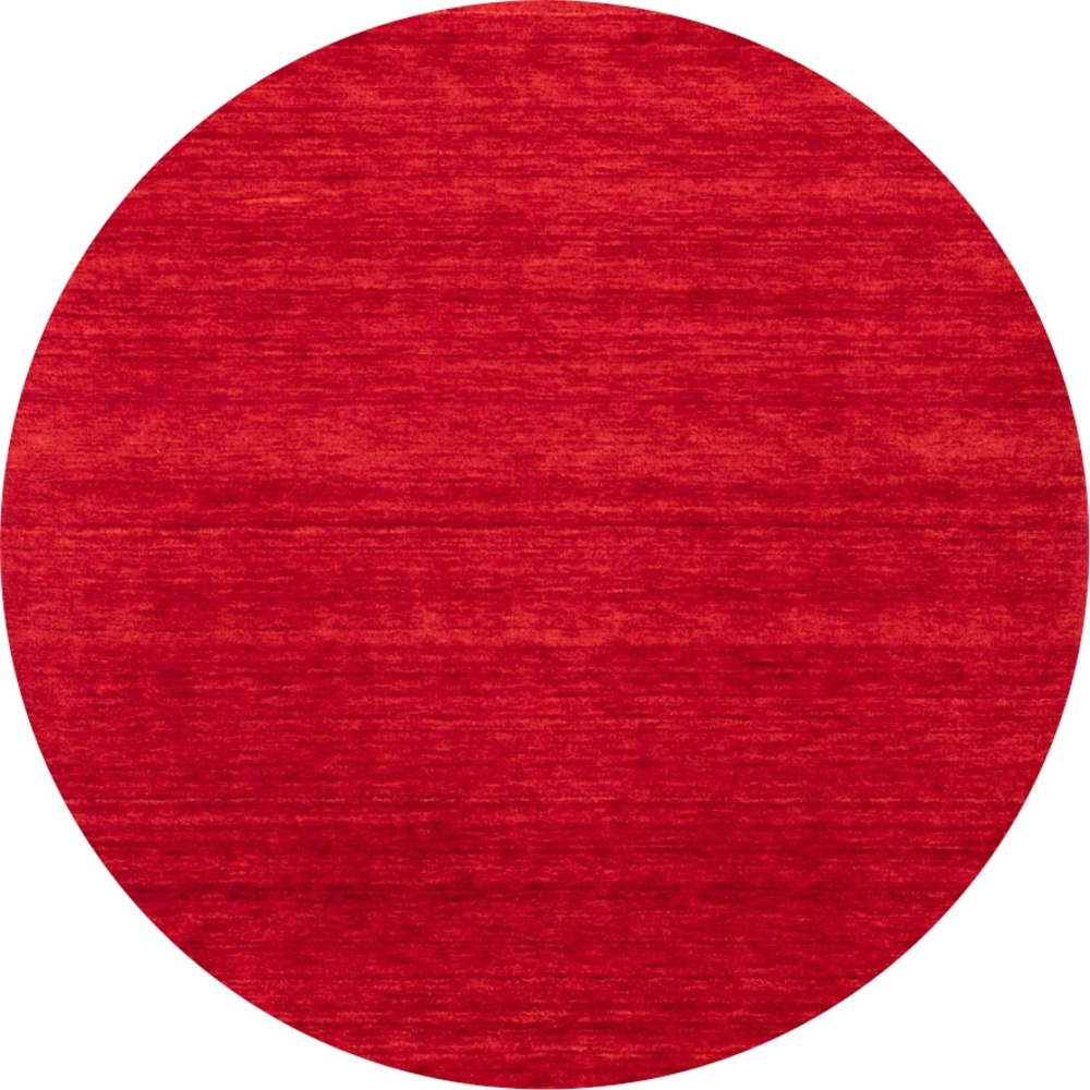 Morgenland Gabbeh Teppich - Softy - Uni - rund - 150 x 150 - Rot Bild 1