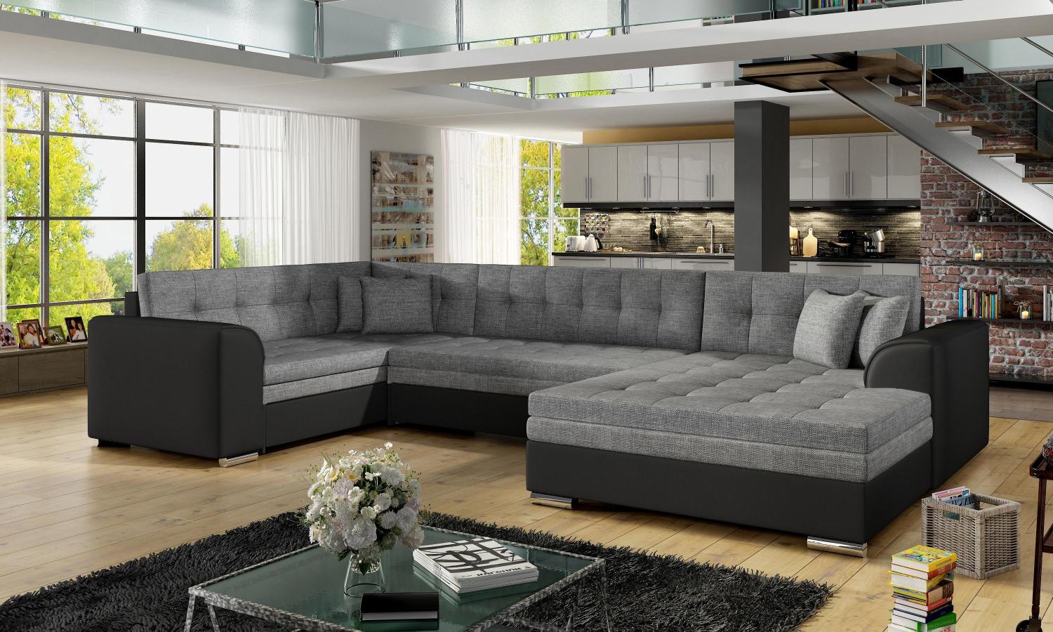 Wohnideebilder Damario Grau Ecksofas & Eckcouches Dam_19 Bild 1