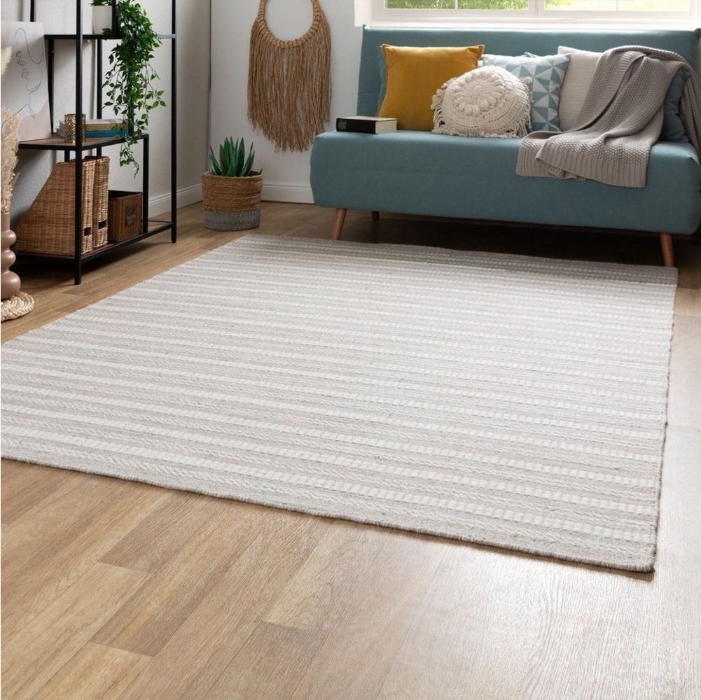 Handweb Teppich Habo - Schmale Streifen, Farbe: Grau, Größe: 60x120 cm Bild 1