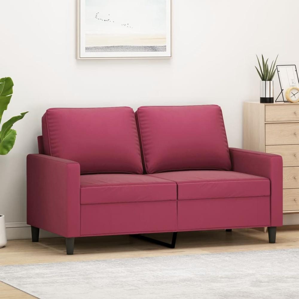 vidaXL 2-Sitzer-Sofa Weinrot 120 cm Samt Bild 1