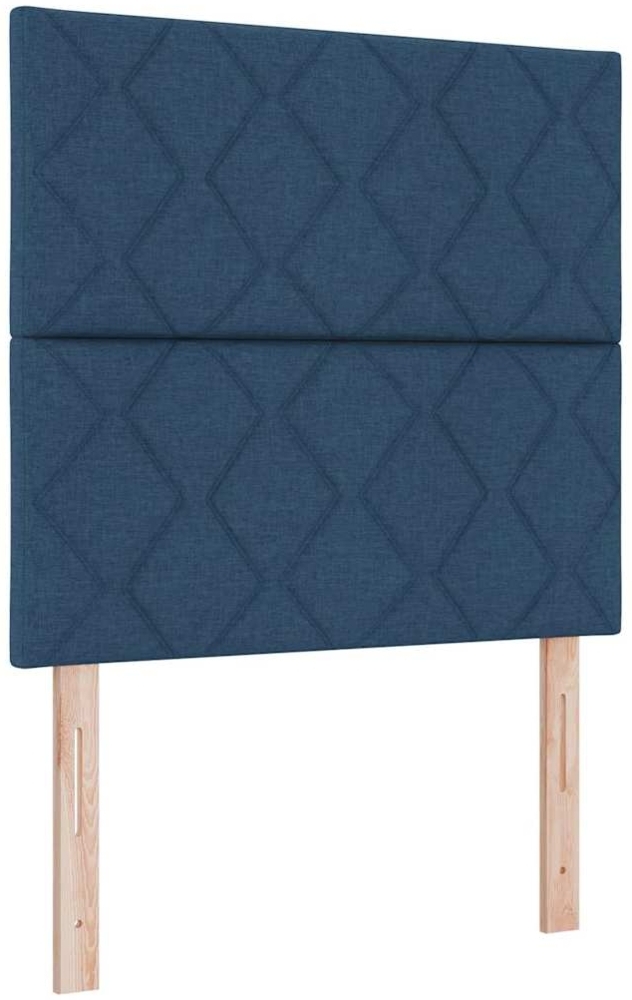 vidaXL Boxspringbett mit Matratze mit Kopfteil Blau 120 x 200 cm Stoff 3339461 Bild 1